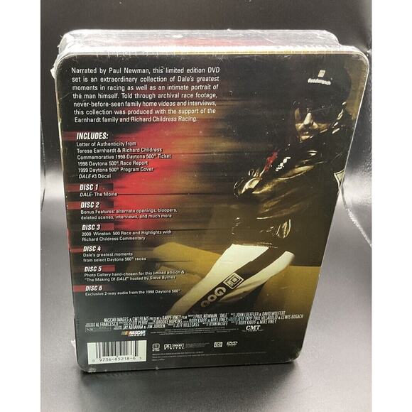 Dale Earnhardt Sr The Movie NASCAR DVD 6 Disc Set Narrated By Paul Newman NEW - Picture 2 of 2